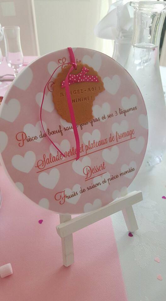 menu bapteme biscuit rose coeur blanc